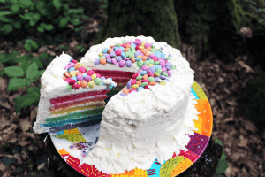Rainbow cake kids party theme ideas