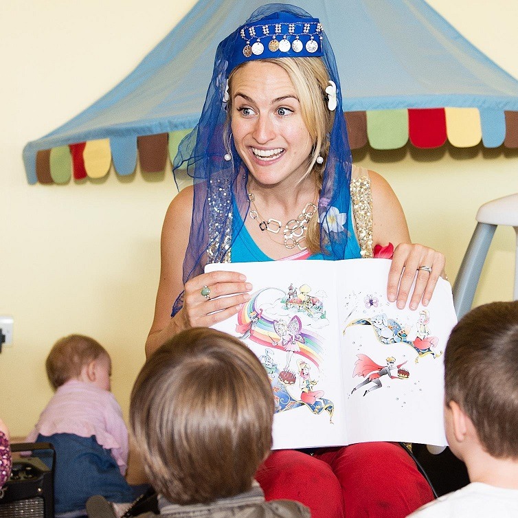 Geniemackers performing in front of kids