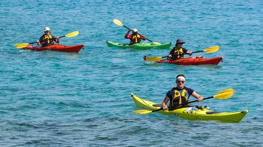 team bonding kayak activity
