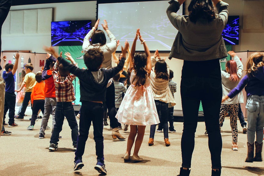kids dancing at a party